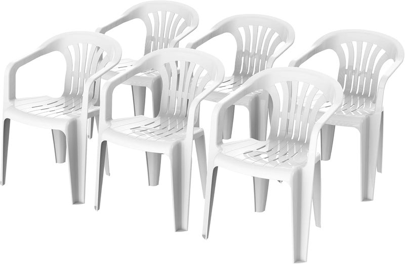 Cosmoplast Set of 6 Duchess Armchair, White - Image 1